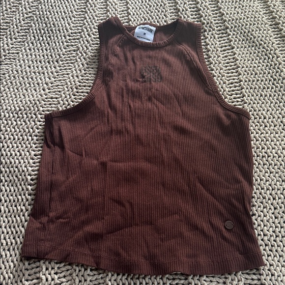 Gymshark Ribbed Tank Top in Brown - Picture 1 of 4